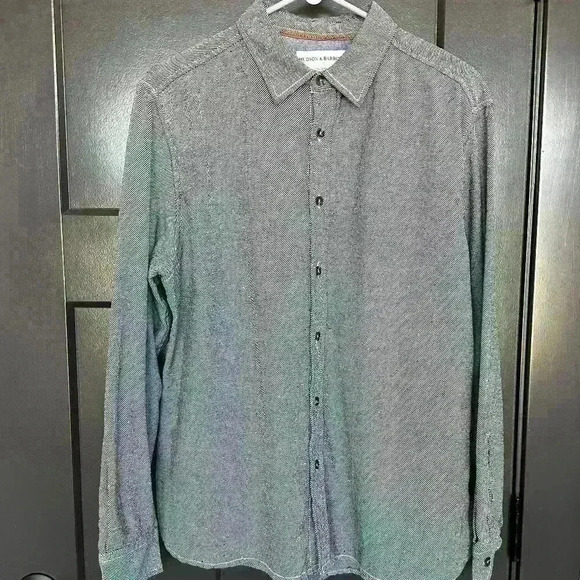 Men's Hudson & Barrow Mountain Flannel Cotton Button Down Shirt SIze Large - Picture 1 of 6